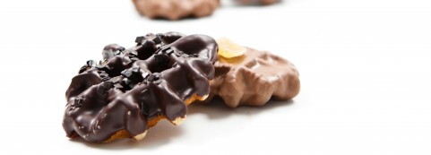 Chocolate covered waffle bites