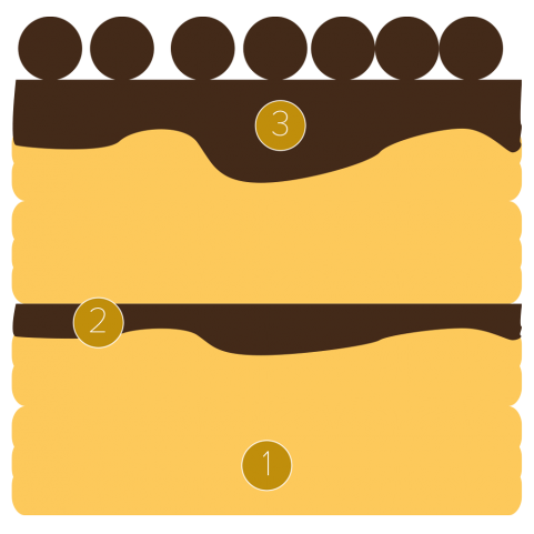 CHOCRO-DONUT™ con custard al cioccolato