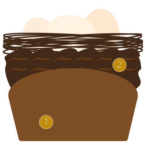 Cupcake pasquale al triplo cioccolato