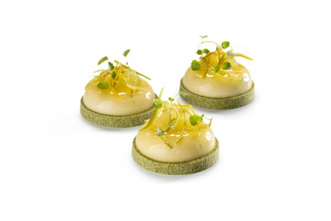 Individual cake citrus basil and sesame Chocovic