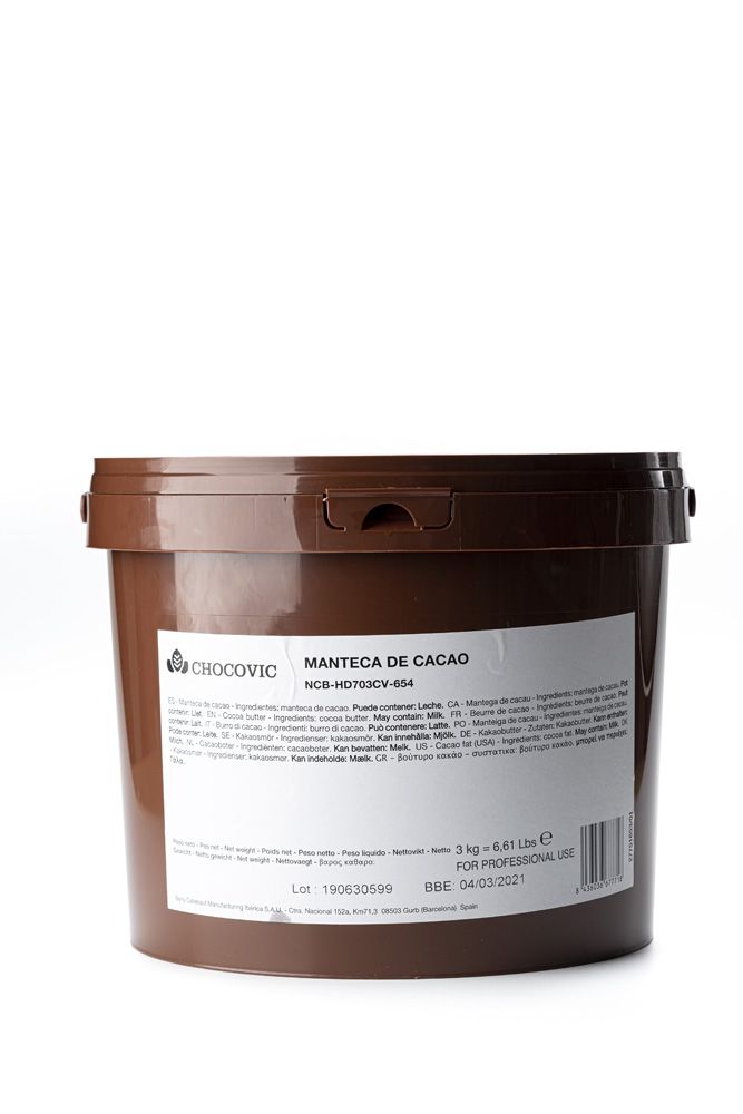 Cacao en polvo y derivados de cacao - Manteca de cacao - gotas - 3kg cubo (1)