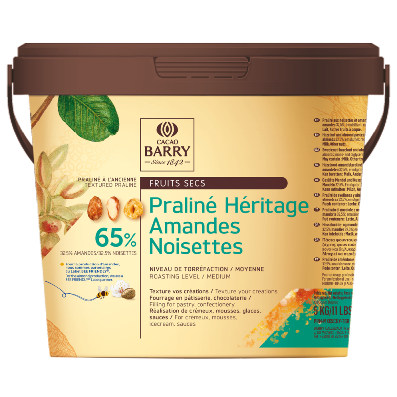 Praliné - 65% Héritage Almonds Hazelnuts  - paste - 5kg bucket (1)