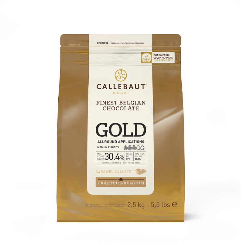 Chocolate Gold Caramelo Callebaut 30,4% - Callets - 2,01kg (2)