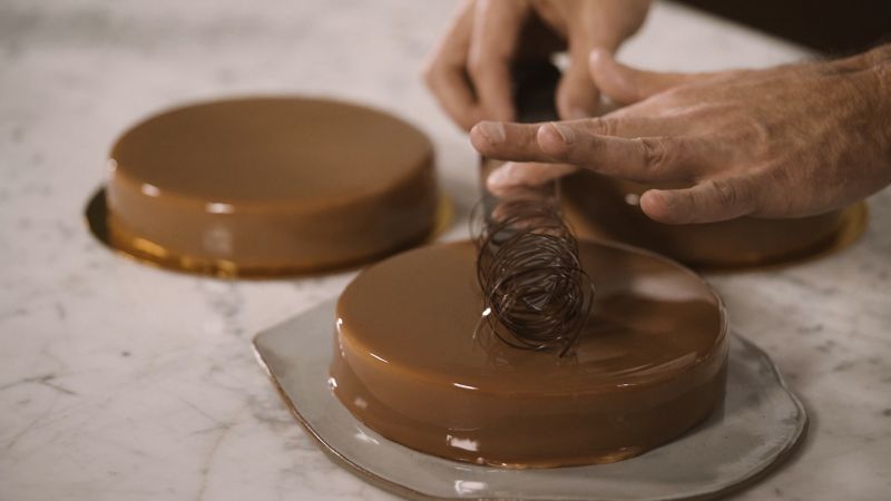 Caramelized Pear and Milk Chocolate Entremet