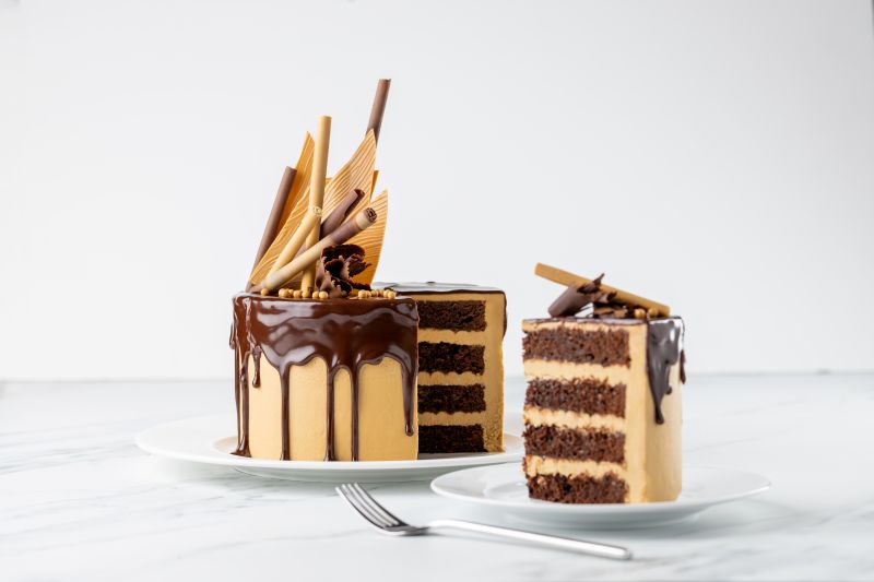 Gold Chocolate Layered Celebration Cake
