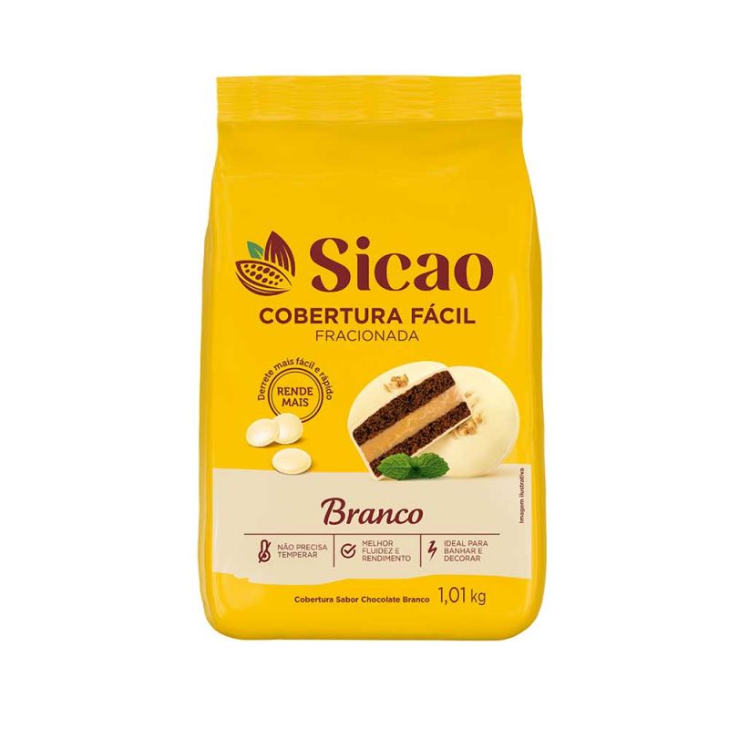Cobertura Fracionada Sabor Chocolate Branco Sicao Fácil 1,01 kg (1)