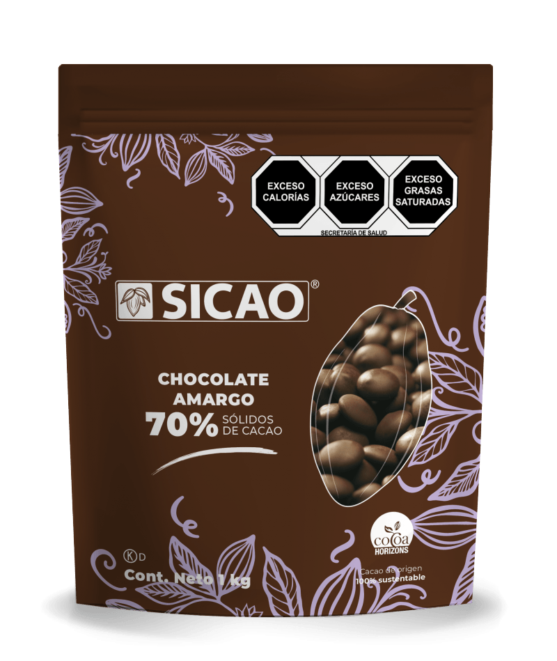 Chocolate - Chocolate amargo - 70% Cacao - Wafers - Bolsa 1 kg (1)