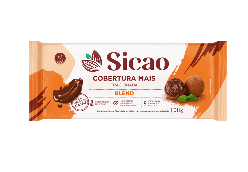 Cobertura Fracionada Sabor Chocolate Blend Sicao Mais - Barra 1,01 kg (1)