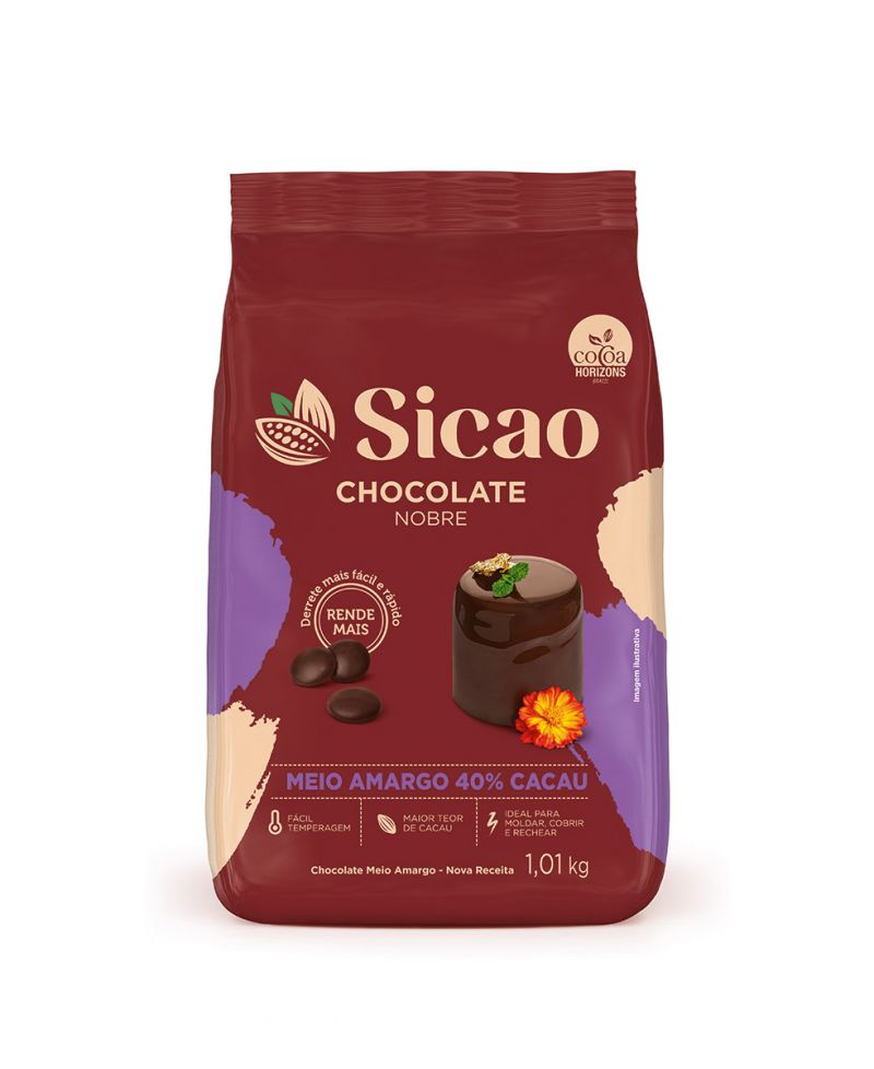 Sicao Chocolate Meio Amargo Sicao Nobre 1 01 Kg Chocolate