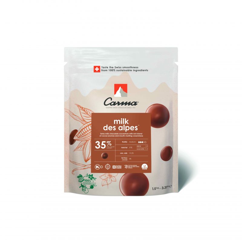 Couverturen - Milk Des Alpes 35% - Tropfen - 1.5kg Beutel (1)