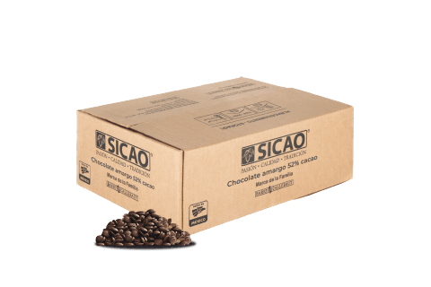 Chocolate - Chocolate amargo - 52% Cacao - Wafers - Caja 10 kg