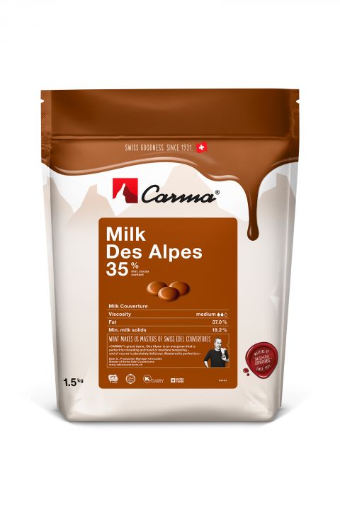 Chocolate Ao Leite Milk Des Alpes Carma 35% - 1,5kg