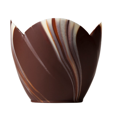 Marbled Chocolate Tulip Cups
