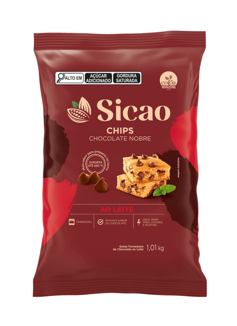 Sicao Chips Forneável Chocolate ao leite 1,01kg x 12