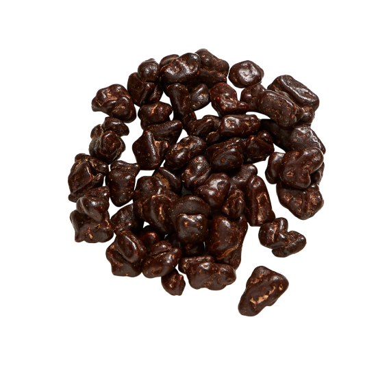 Meringue crumbs dark chocolate coated
