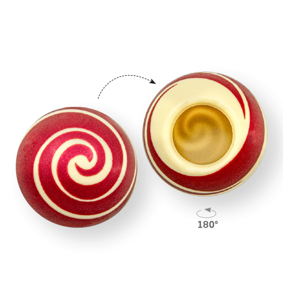 Swirl Shell Red 2 - White Chocolate - Chocolate Decorations - Dessert Shell - 20 pcs