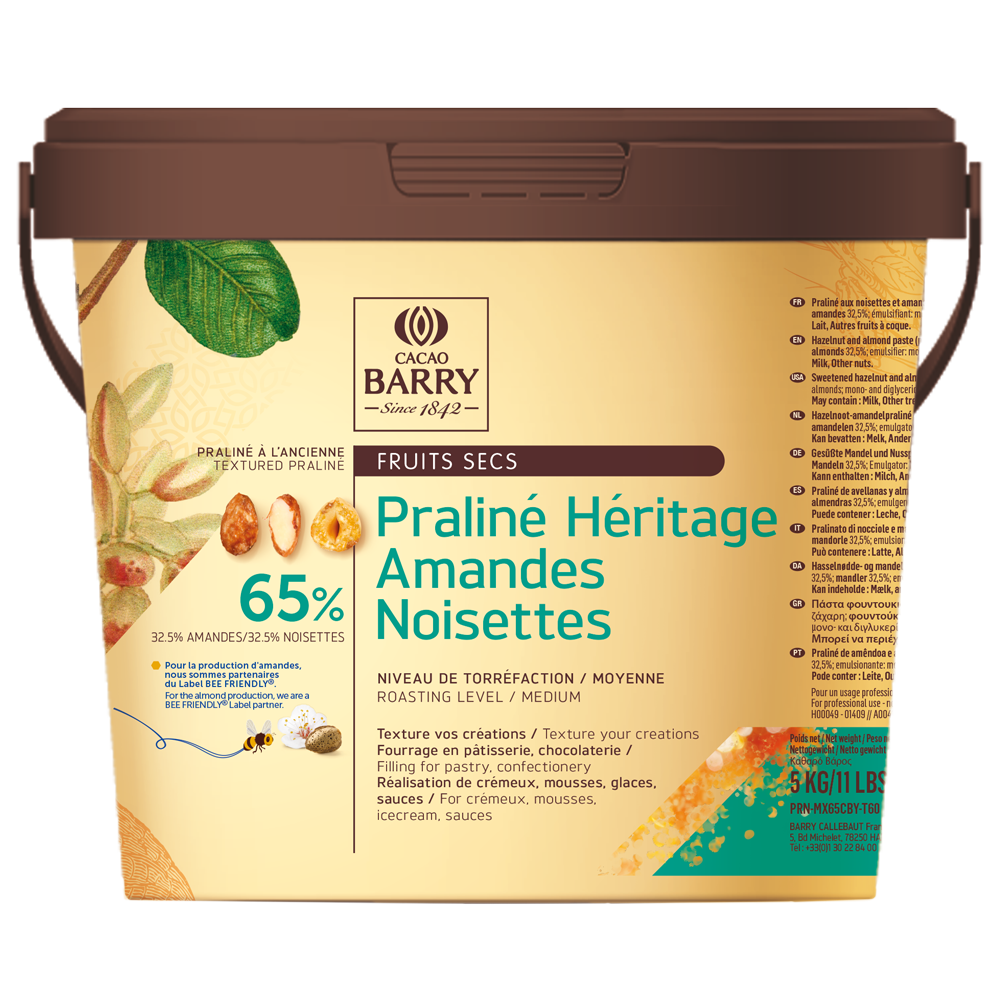 Praliné - 65% Héritage Almonds Hazelnuts  - paste - 5kg bucket (1)