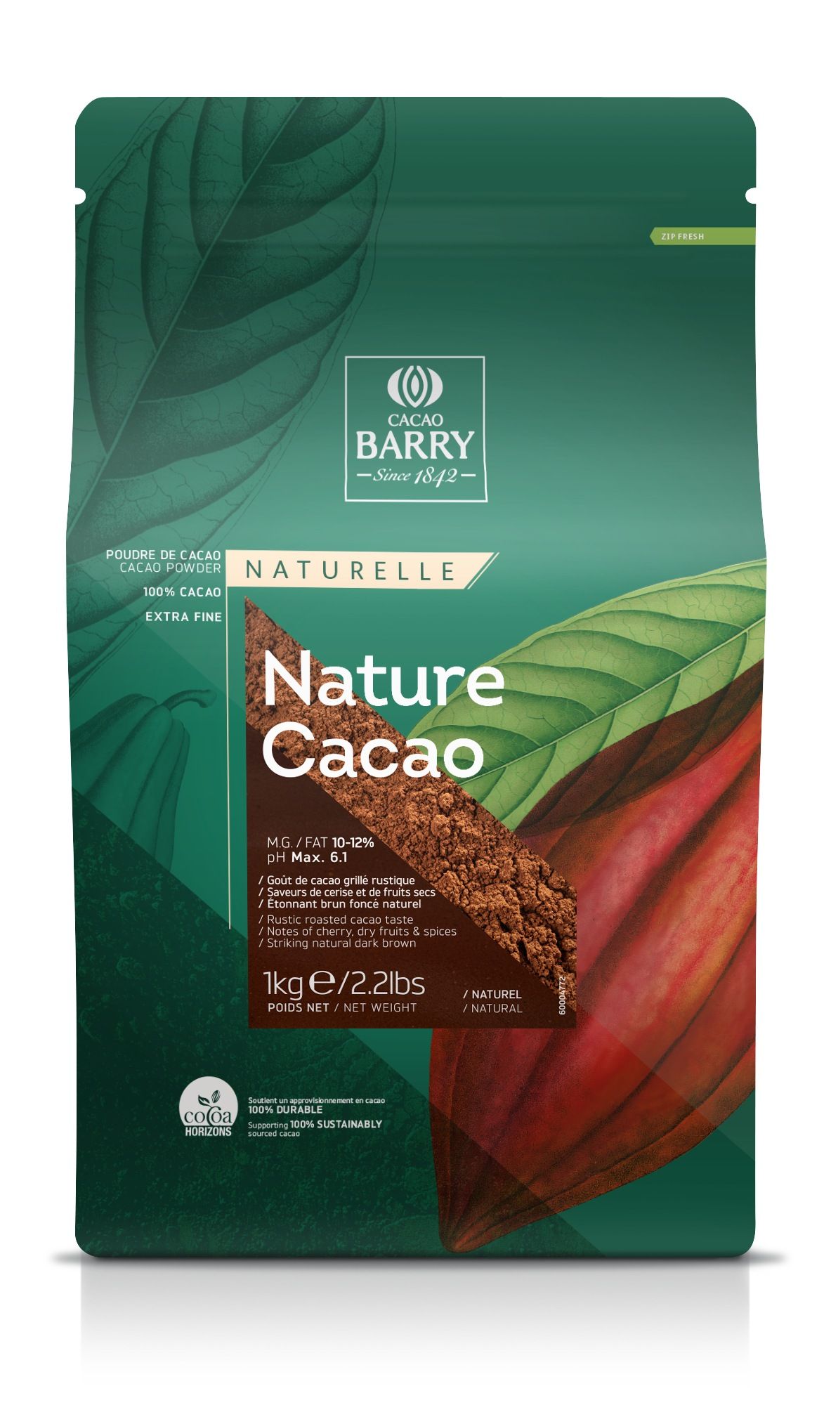 Cacao powder - Nature Cacao 10-12% - powder - 1kg bag (1)