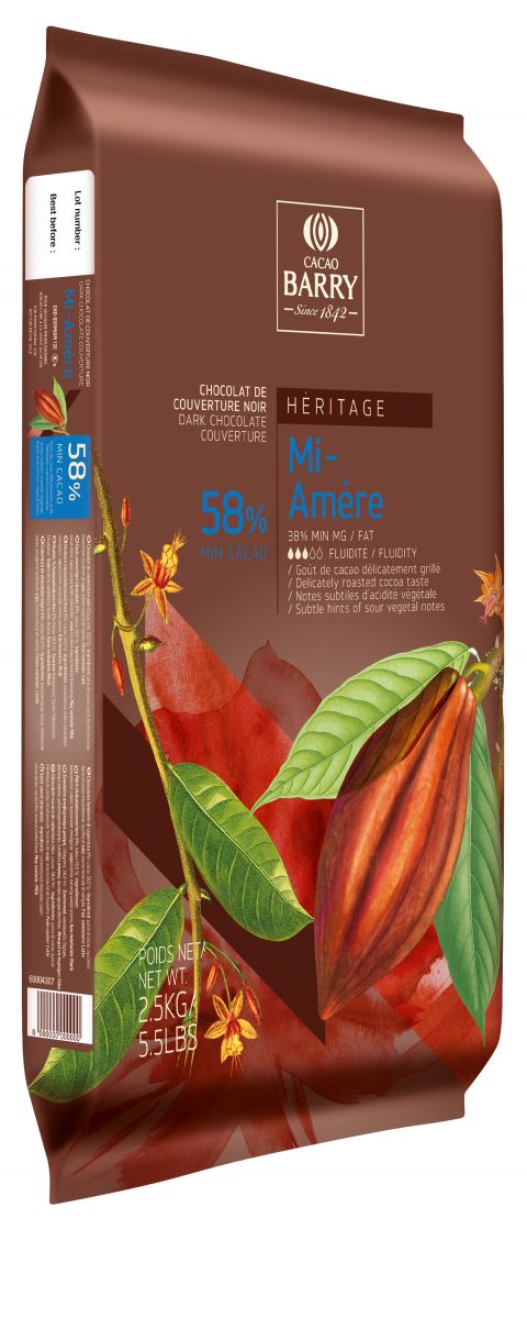 Dark Chocolate - Mi-Amère 58% - block - 2.5kg bag