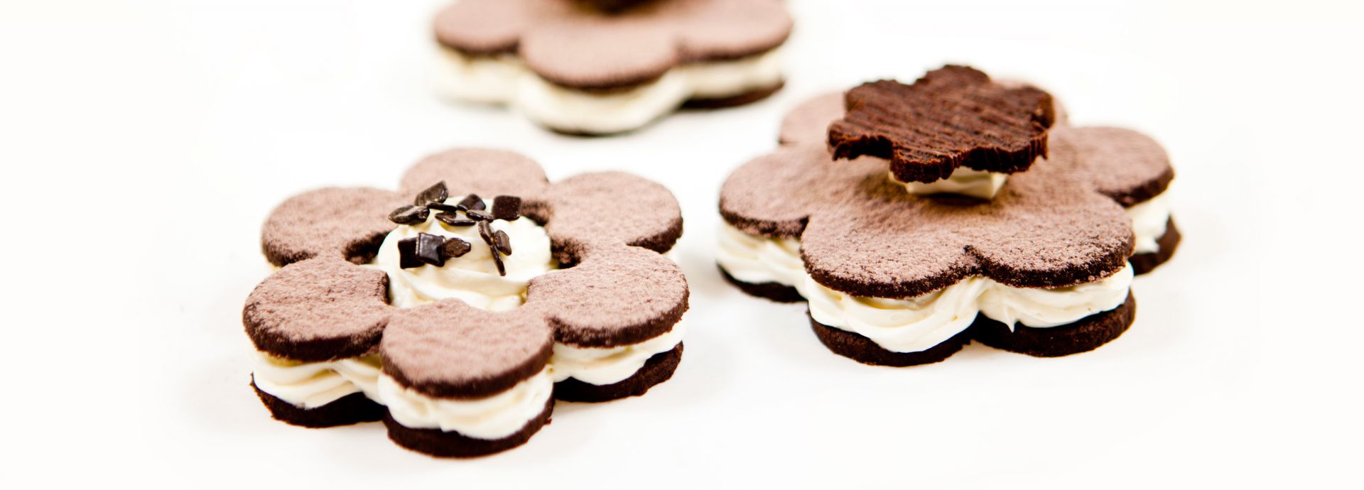 Chocolate flower biscuits