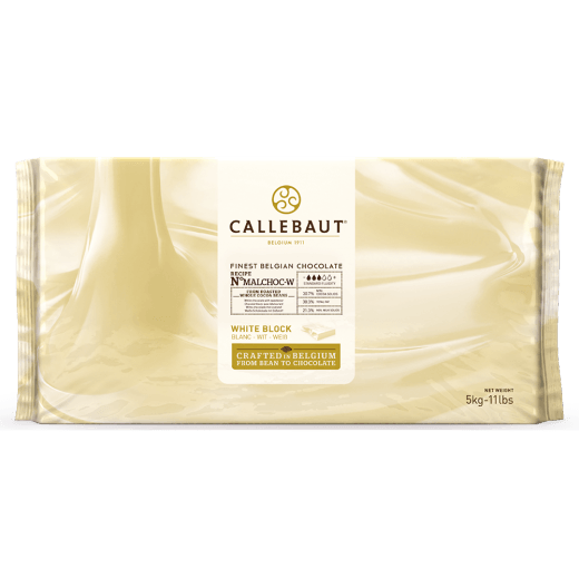 Chocolate Branco Malchoc Callebaut 30,6% - Sem adição de açúcar - Barra - 5kg