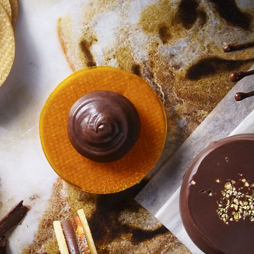 Passion fruit and mango chocolate biscuit