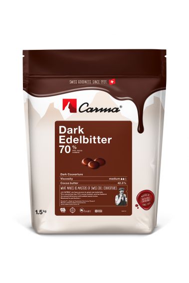 Couverturen - Dark Edelbitter 70% - Tropfen - 1.5kg Beutel