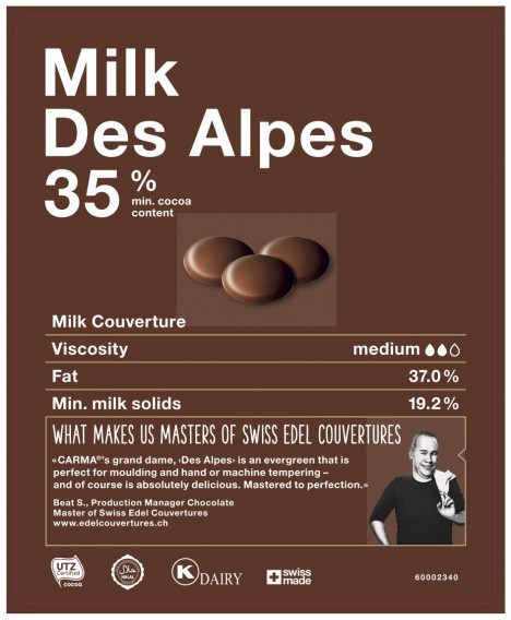 Couvertures - Milk Des Alpes 35% - coins - 5kg bag