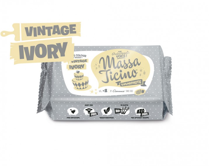 Massa Ticino Sugarpaste -  Vintage Ivory - 250g Flowpack - 20 Flowpacks in Box