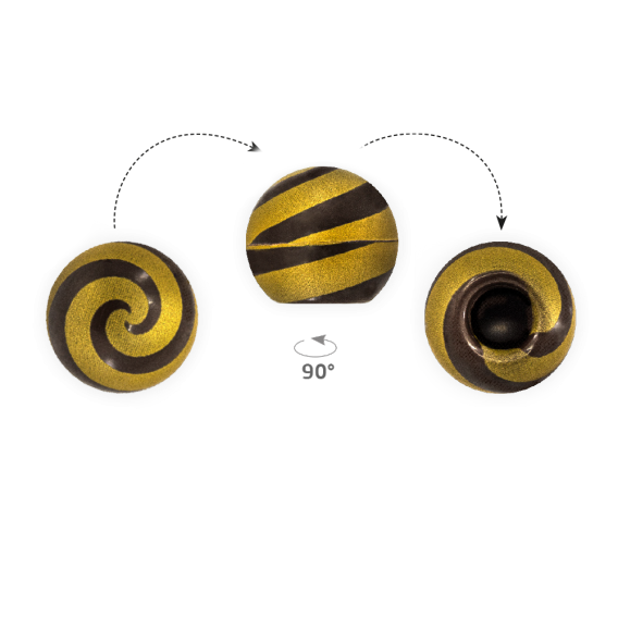Truffle Shell Swirly Gold 2 - Chocolate Decorations - Truffle Shell - 63 pcs