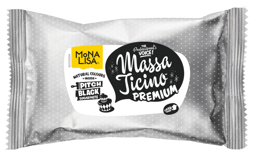 Massa Ticino Tropic Pitch BLACK - Sugarpaste - 0,25KG