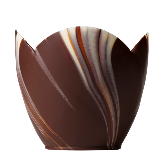 Marbled Chocolate Tulip Cups