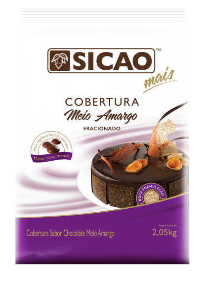 Cobertura Fracionada Sabor Chocolate Meio Amargo Sicao Mais - Gotas