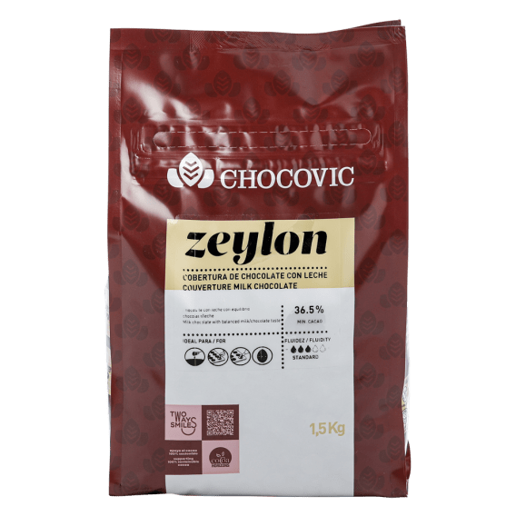 COBERTURA CHOCOLATE CON LECHE - ZEYLON - GOTAS - 1,5 KG