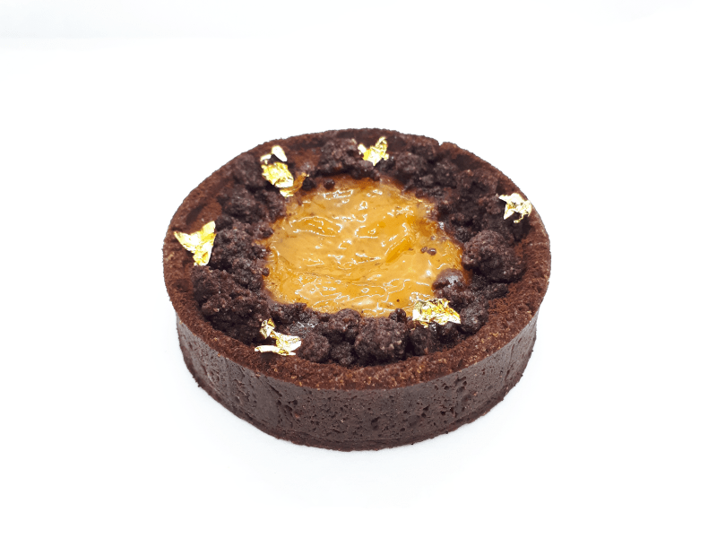 Baked Chocolate and Apricot Ginger Tart