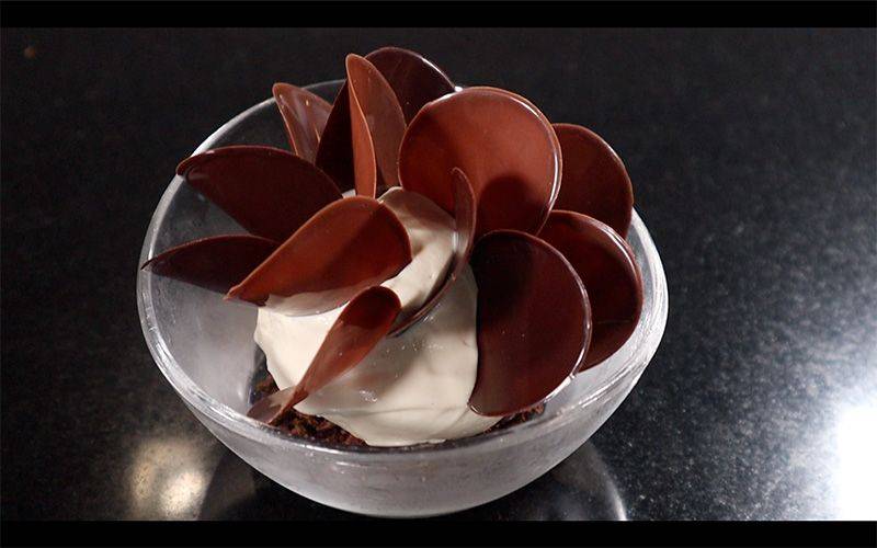 Helado de praliné de avellanas y café