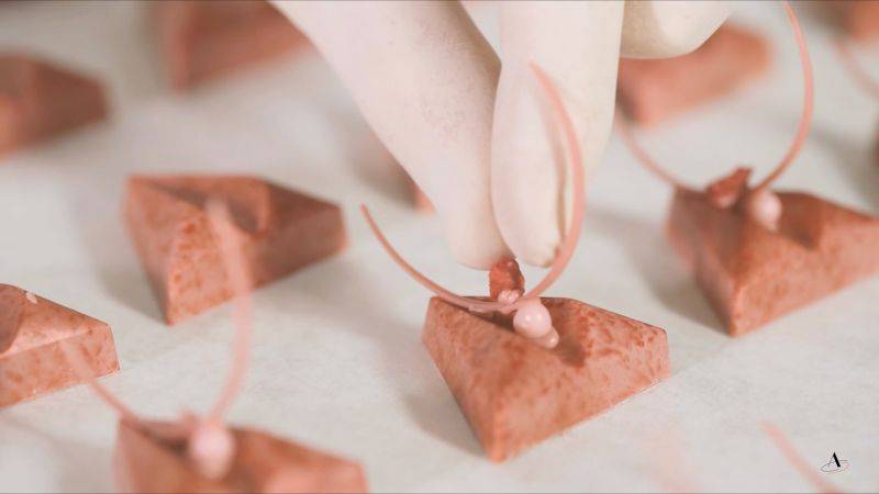 Basil, Lime & Ruby Chocolate Molded Bonbons