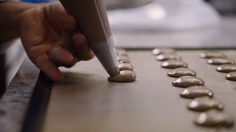 Alphabet Cacao Powder Macarons