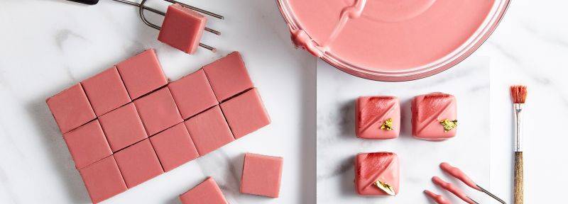 Ganache a base di cioccolato ruby rb1 per praline e immersione