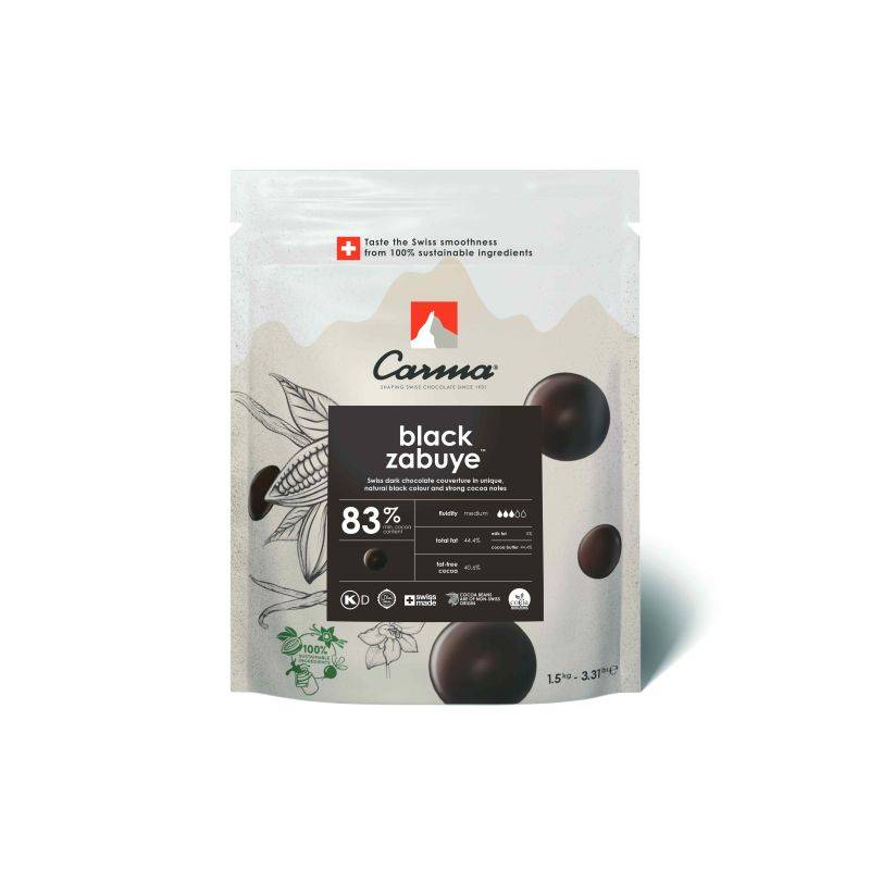 CHOCOLATE COUVERTURE - BLACK ZABUYE 83% - DROPS - 1.5KG BAG (1)