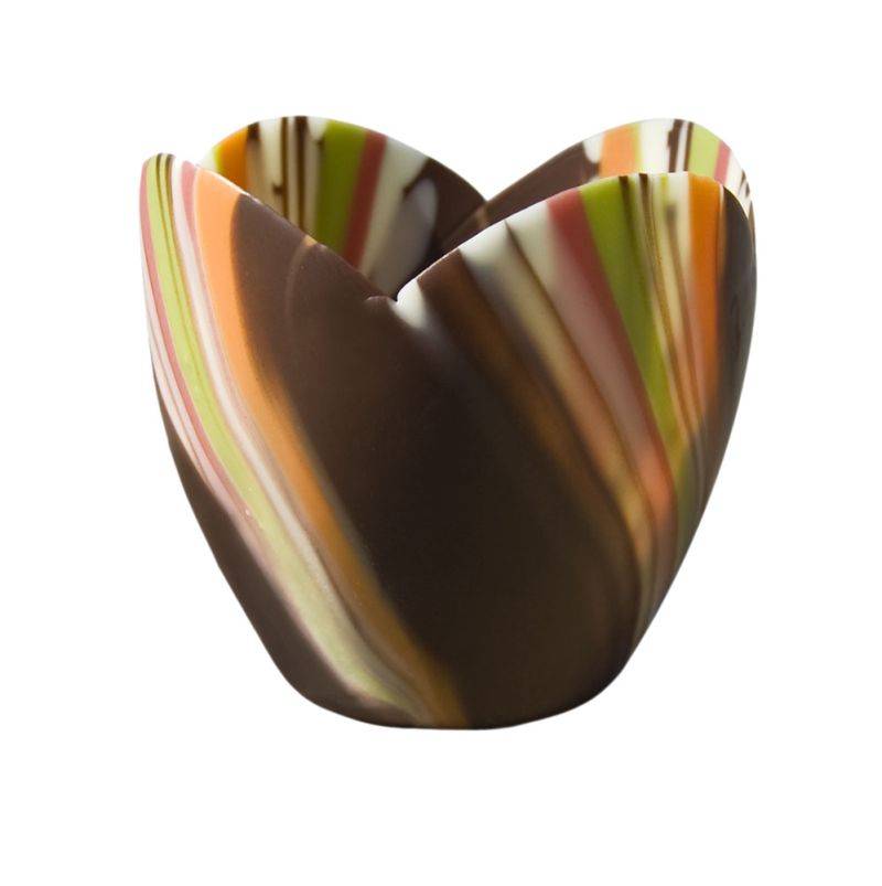 Mona Lisa - Medium Tulip Pastel Marbled Cup | chocolate