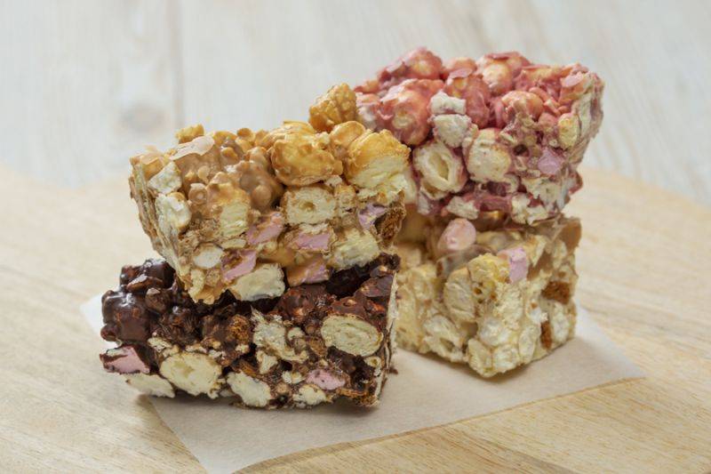 White Chocolate Caramel Popcorn Bars