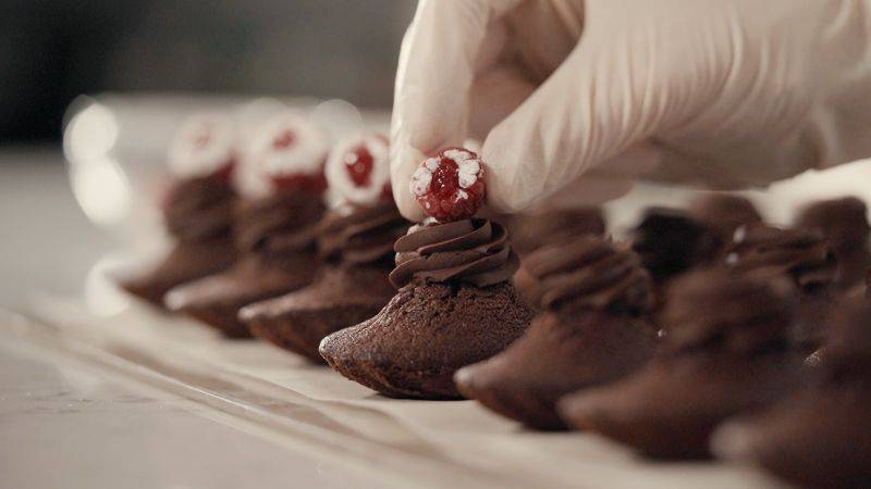 Chocolate and Raspberry Madeleines