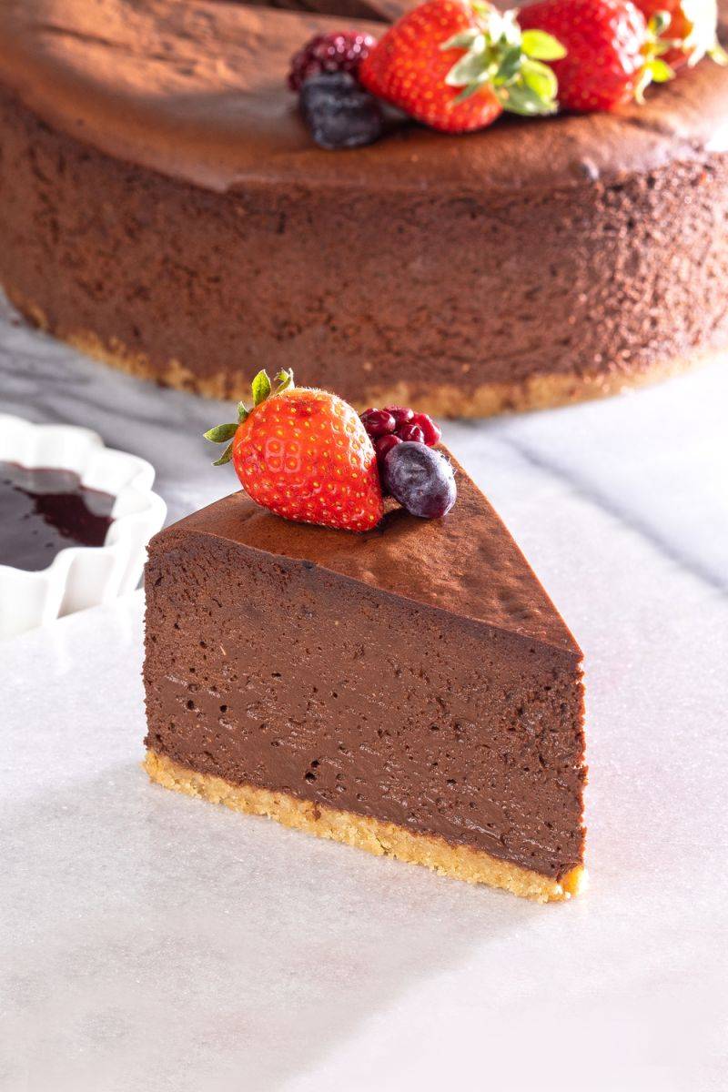Malchoc Cheesecake com Calda de Frutas Vermelhas