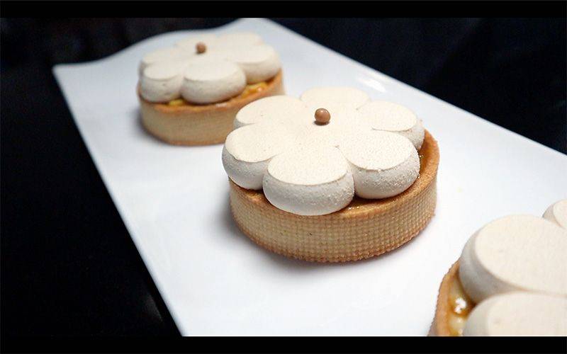 Tarta de Callebaut Gold y Frutos tropicales