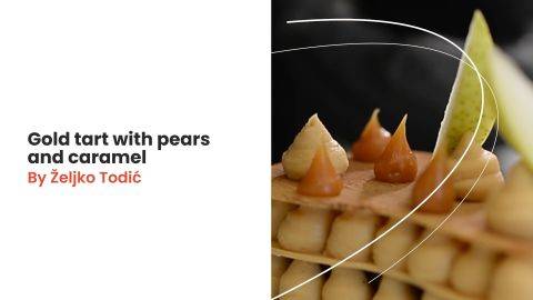 Demonstration video<span>Gold tart with pears and caramel</span>