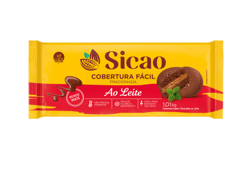 Cobertura Fracionada Sabor Chocolate Ao Leite Sicao Fácil - Barra 1,01 kg