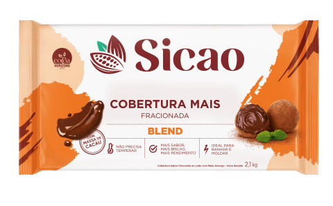 Cobertura Fracionada Sabor Chocolate Blend Sicao Mais - Barra 2,1 kg