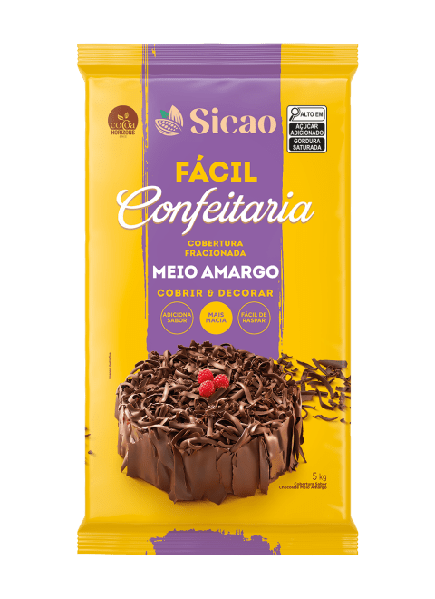Cobertura Fracionada Sabor Chocolate Meio Amargo Sicao Fácil Confeitaria