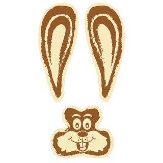 Joyful Bunny - Chocolate Decorations - Bunny Plaques - 72 sets